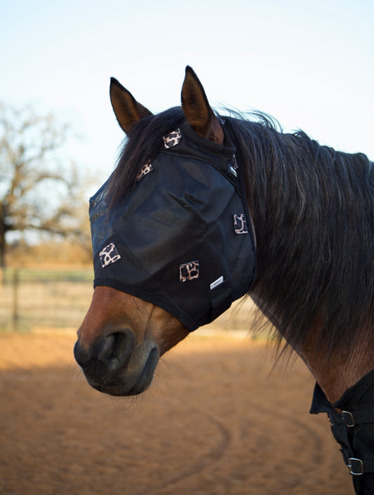 Cheetah Print Magnetic Fly Mask